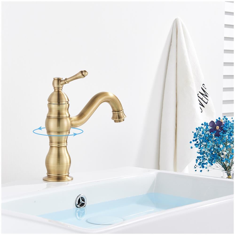 Rubinetto per lavabo da bagno, Blackswan, tipo M148, modello corto in bronzo antico, misura 21,5 cm - Foto 4