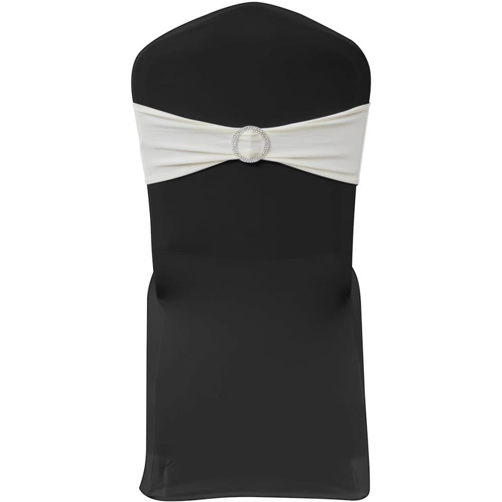 Fascia Elasticizzata Crema Decorativa Sedia Con Fibbia Diamante 25 Pz - Foto 2