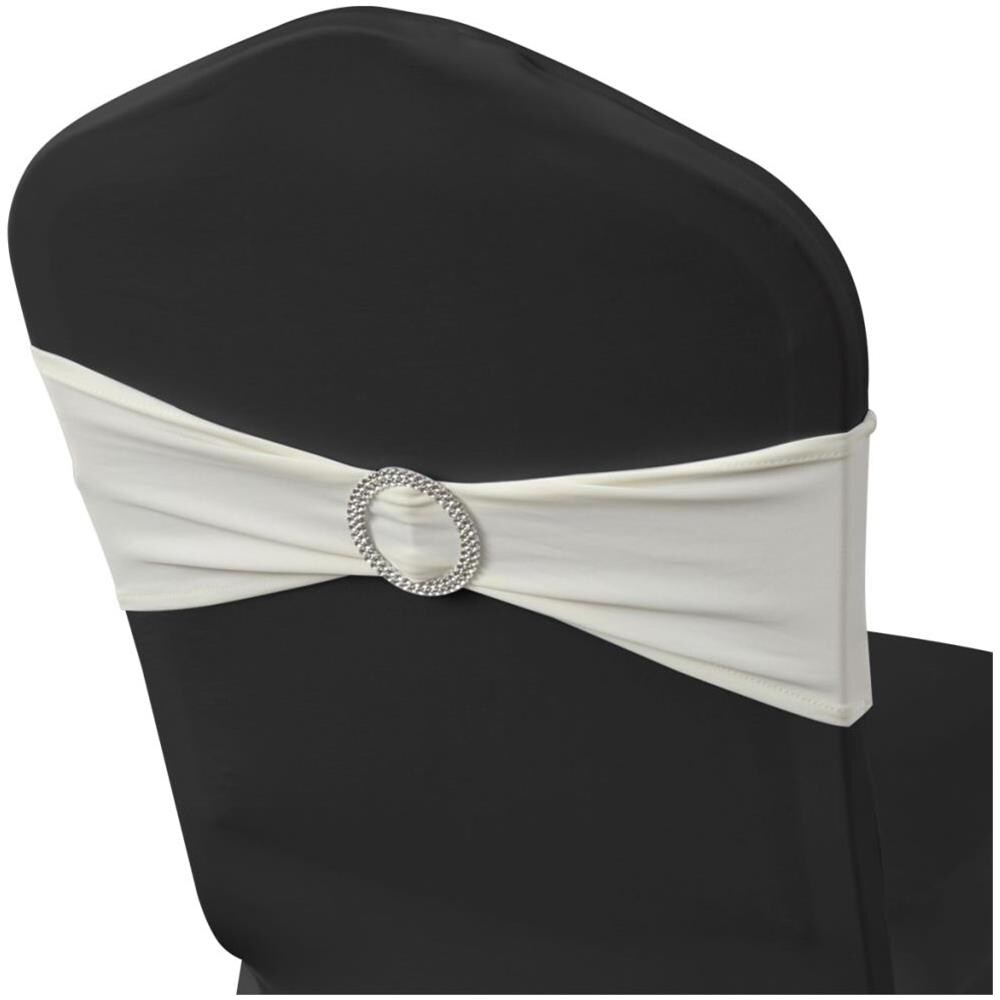 Fascia Elasticizzata Crema Decorativa Sedia Con Fibbia Diamante 25 Pz - Foto 13