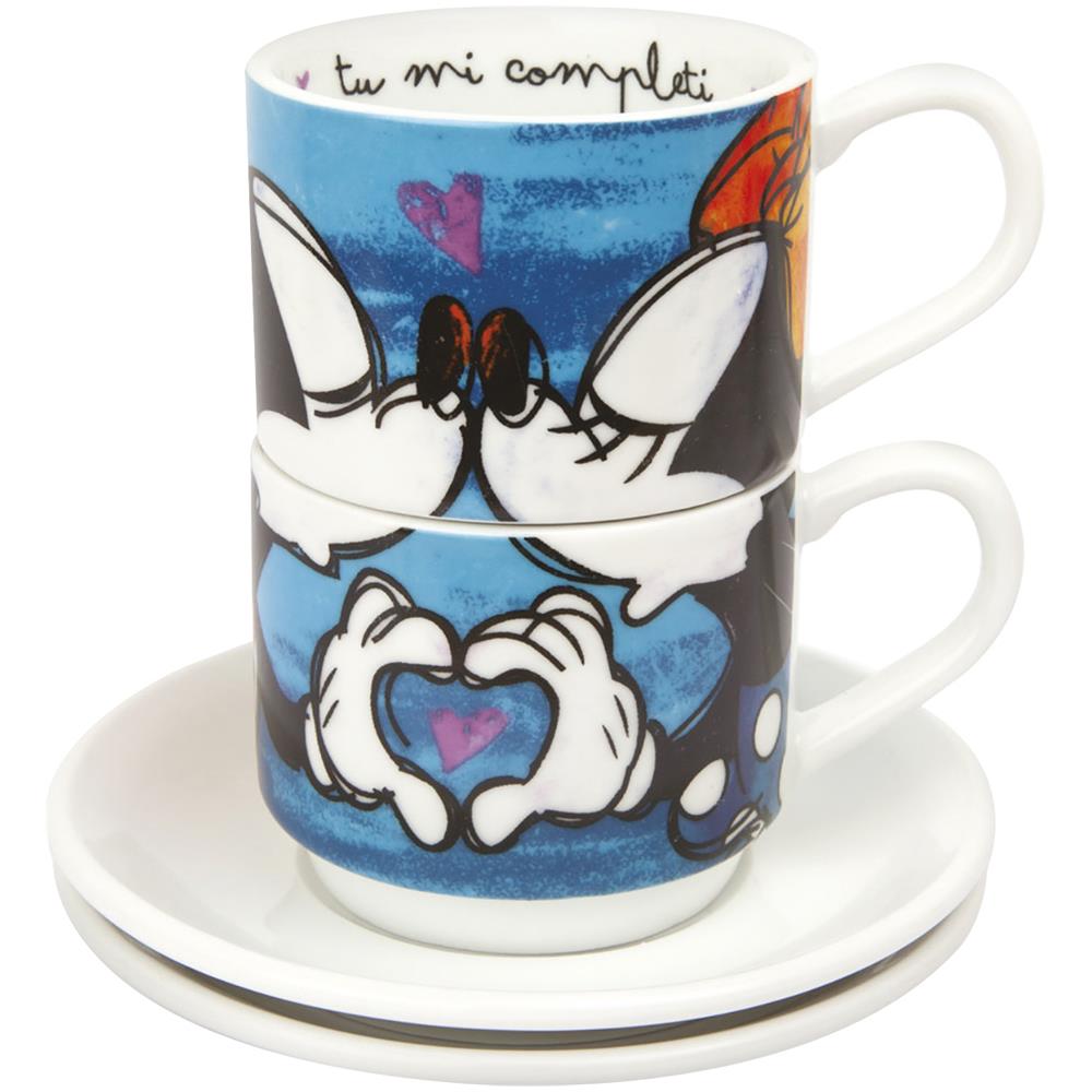 Set 2 Tazzine Caffè Mickey Love Blu - Foto 2