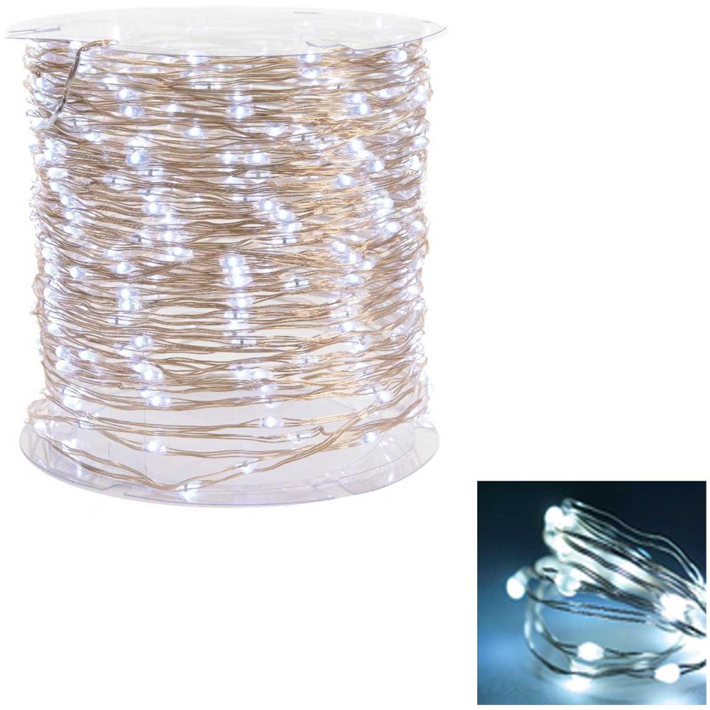 180 Microled Lineari Luci Bianco Freddo 8 Giochi Di Luce Natale Addobbi Presepi - Foto 1