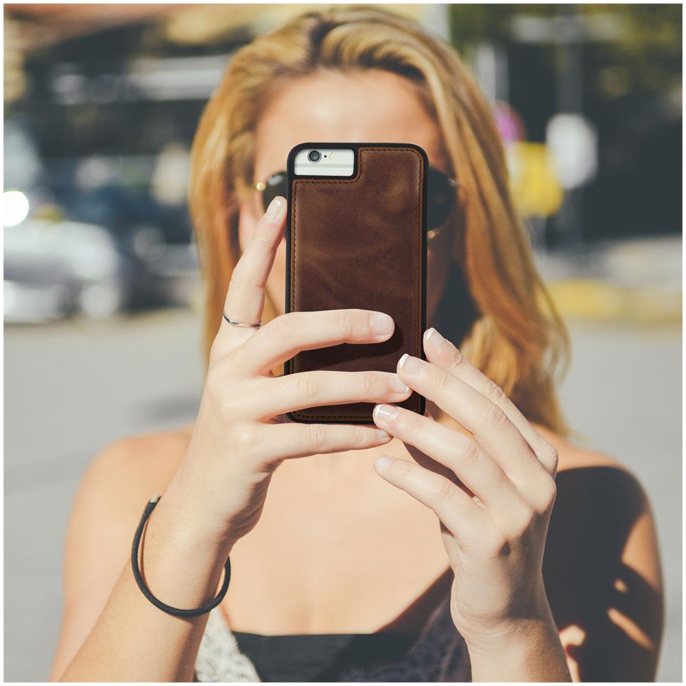 Cover Iphone 8+, 7+, 6+, 6s+ Protezione Rigida Pelle Vera Marrone - Foto 5