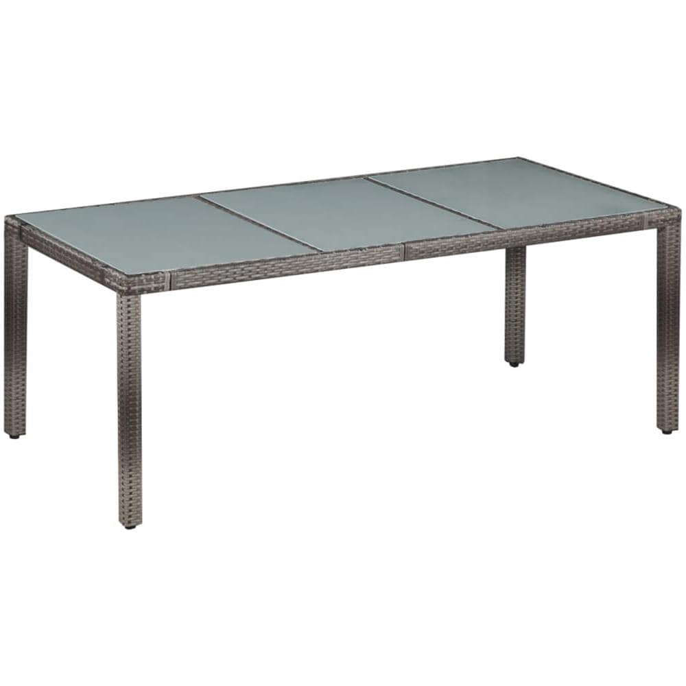 Set Da Pranzo Da Giardino 17 Pz In Polyrattan E Vetro Grigio - Foto 2