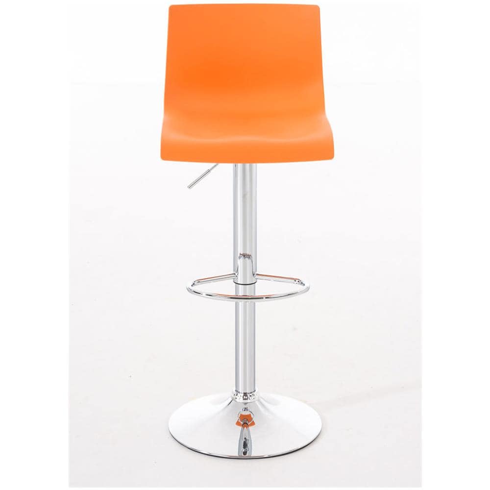 Sgabello Alto Hoover in Polipropilene E Metallo I Sgabello Bar Design Regolabile 59-80 CM I Sedia Sgabello Girevole 360°con Schienale Arancione - Foto 2