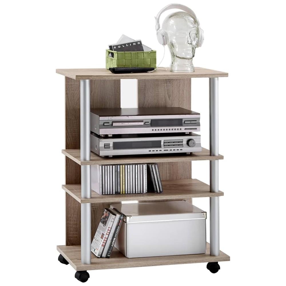 Scaffale Per Tv / hi-fi Con 3 Scomparti 65x40x79,2 Cm In Rovere - Foto 1