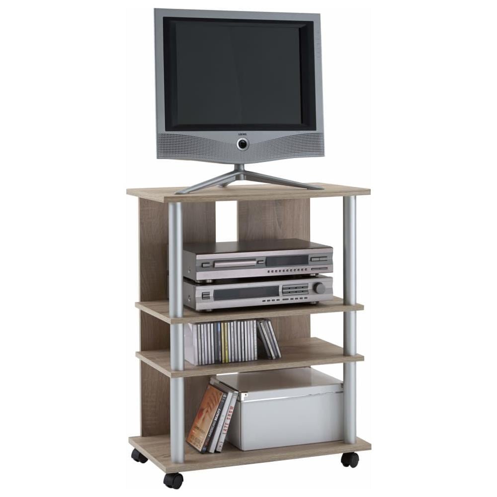 Scaffale Per Tv / hi-fi Con 3 Scomparti 65x40x79,2 Cm In Rovere - Foto 2