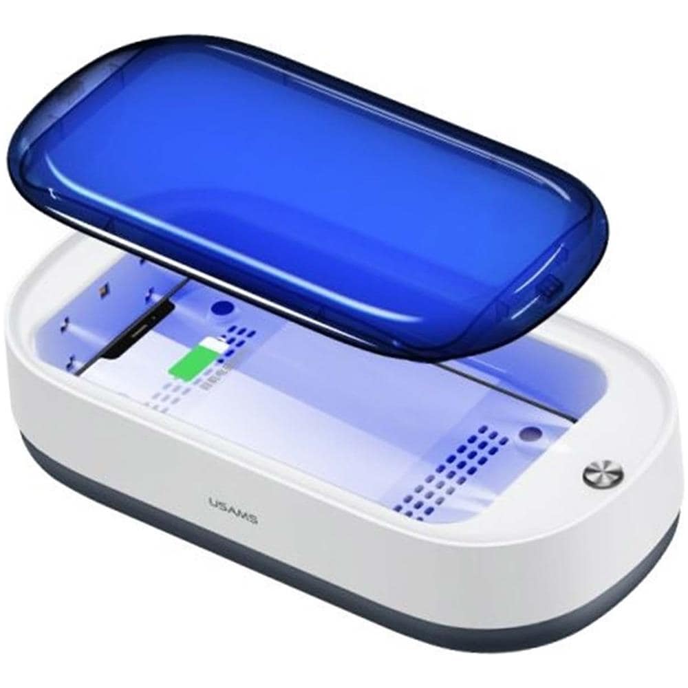 Sterilizzatore Uv Per Smartphone Usams 2 In 1 Con Caricatore Wireless Bianco - Foto 2