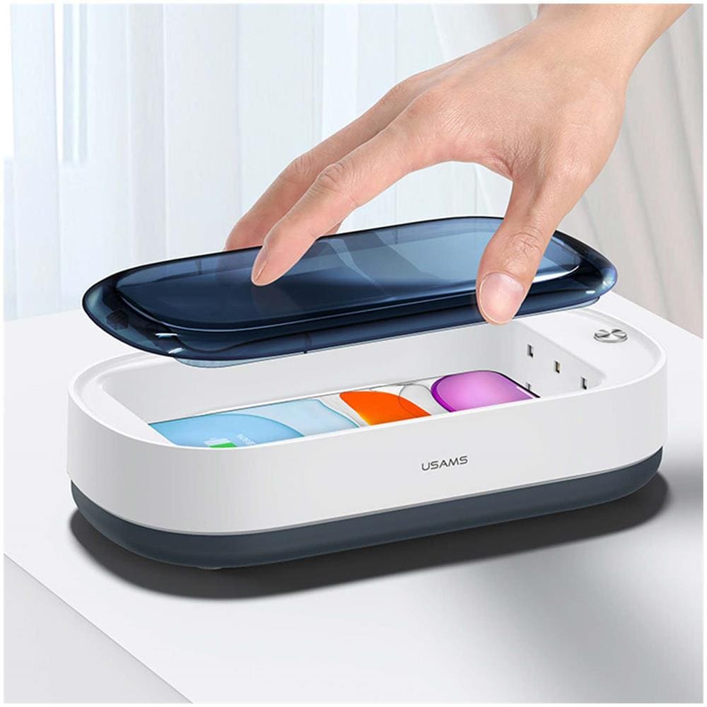 Sterilizzatore Uv Per Smartphone Usams 2 In 1 Con Caricatore Wireless Bianco - Foto 5