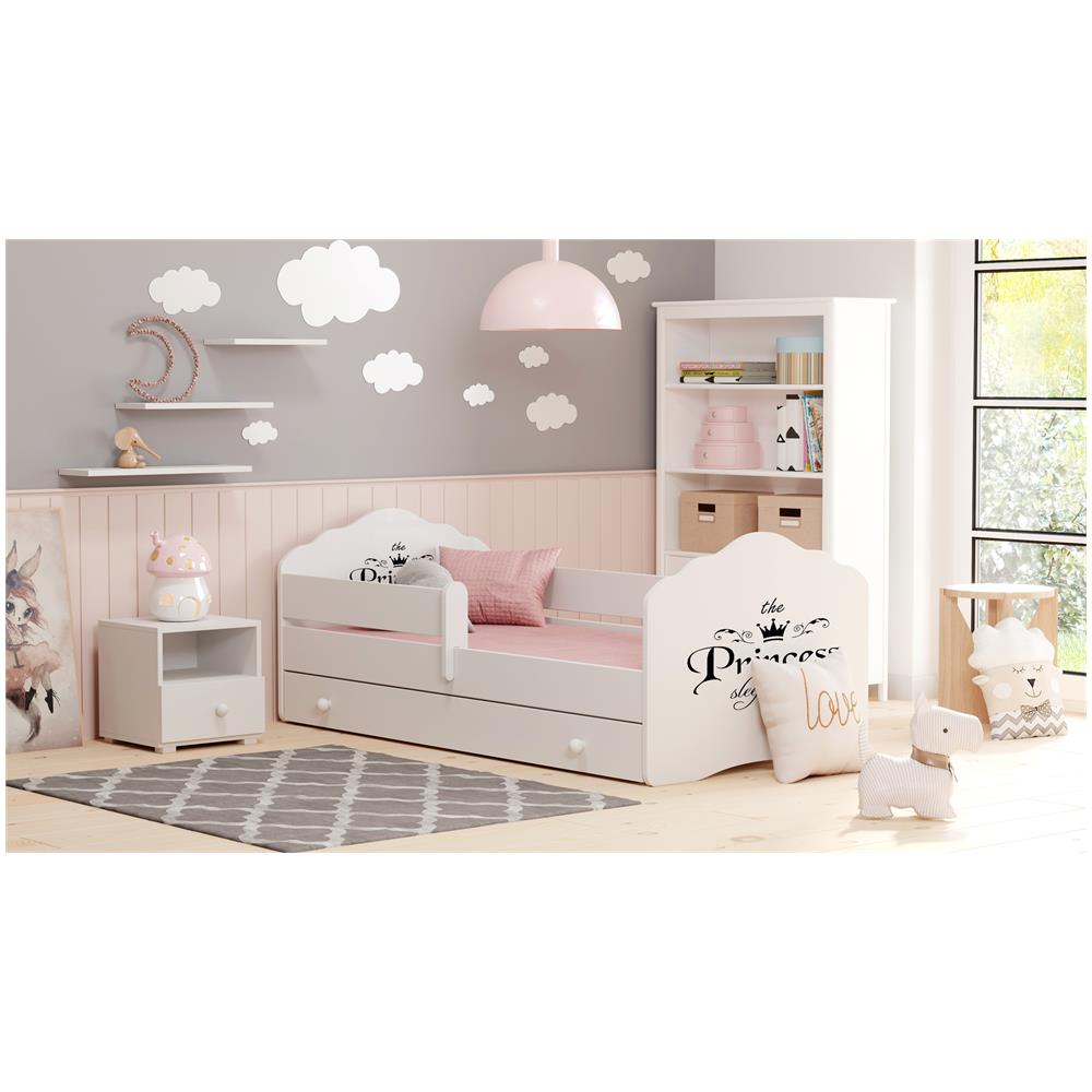 Letto Per Bambini Fala 160x80 Cassetto E Una Ringhiera+ Materasso E Giroletto Sleeping Princess Black - Foto 2