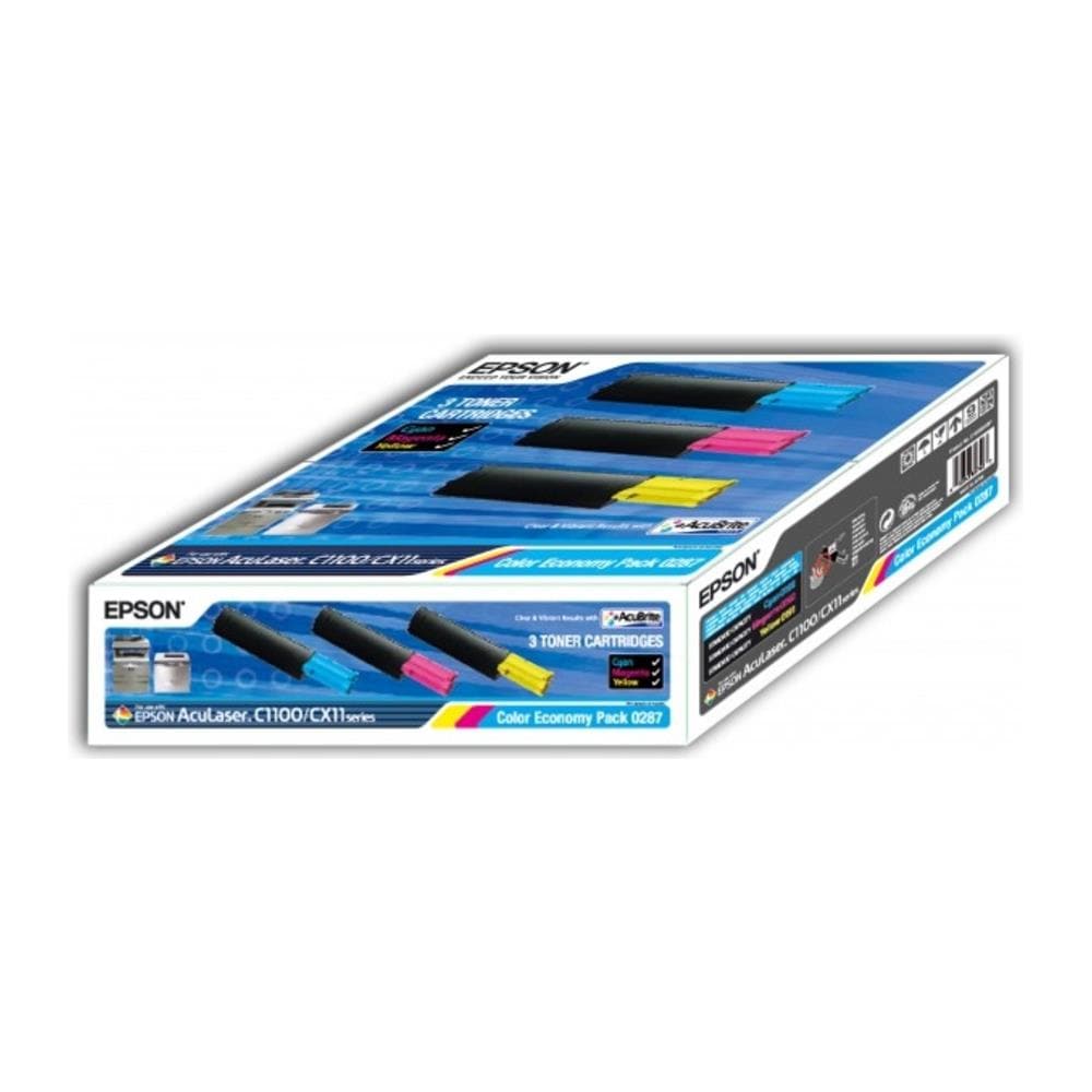 C13S050287 Toner Originale Ciano Magenta Giallo AcuLaser C1100 Capacità 4500 Pagine Confezione 3 pezzi - Foto 8