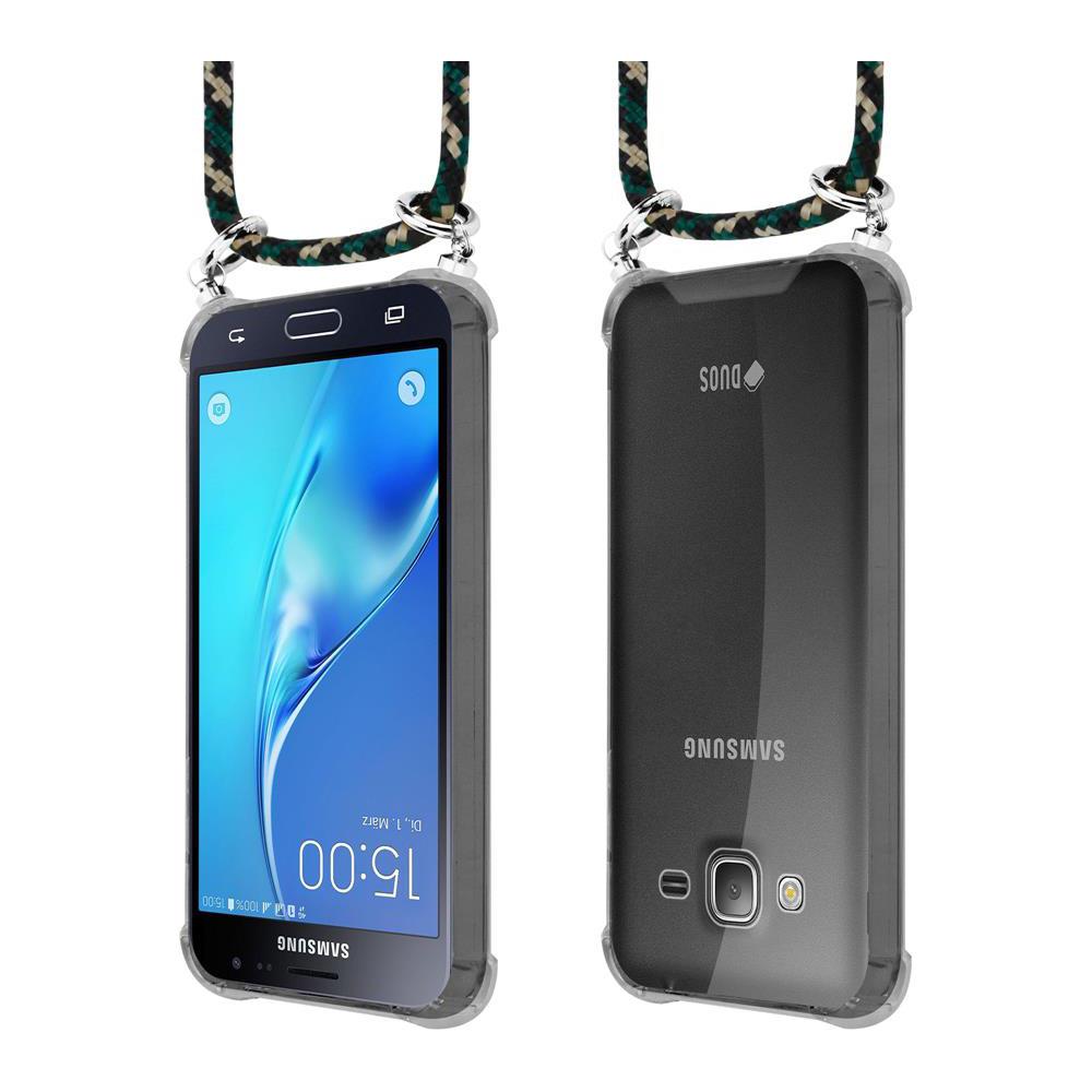 Catena Di Telefoni Cellulari Compatibile Con Samsung Galaxy J3 / J3 Duos 2016 In Camouflage - Coperchio Protettivo In Silicone Con Anelli D'argento, Cinturino In Corda E Custodia Staccabile - Foto 8