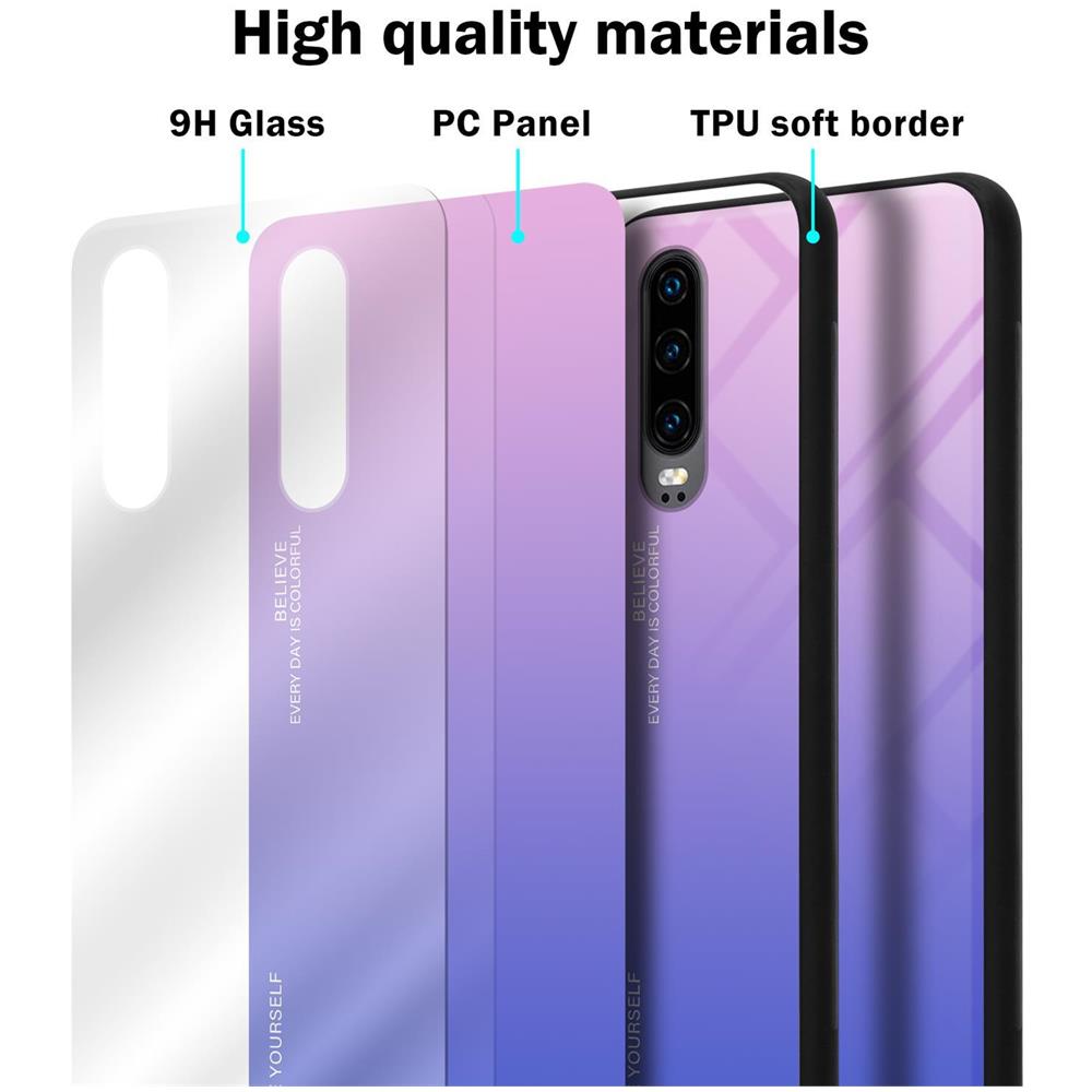 Cadorabo Custodia Compatibile Con Huawei P30 In Rosa - Blu - Coperchio Protettivo Bicolore In Vetro Temperato E Silicone Tpu - Foto 7