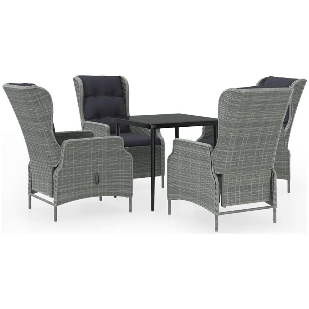 Set Mobili Da Pranzo Per Giardino 5 Pz Grigio Chiaro - Foto 2