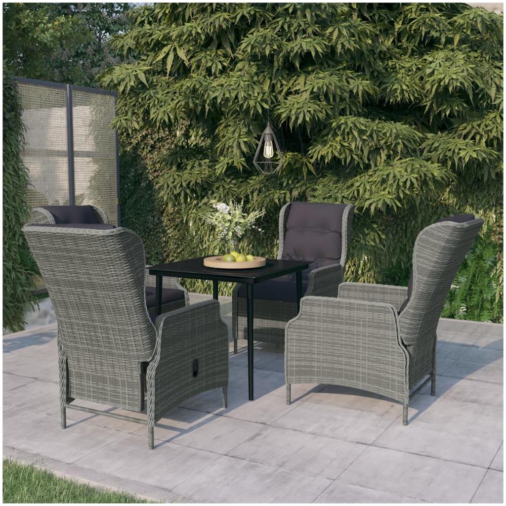 Set Mobili Da Pranzo Per Giardino 5 Pz Grigio Chiaro - Foto 1