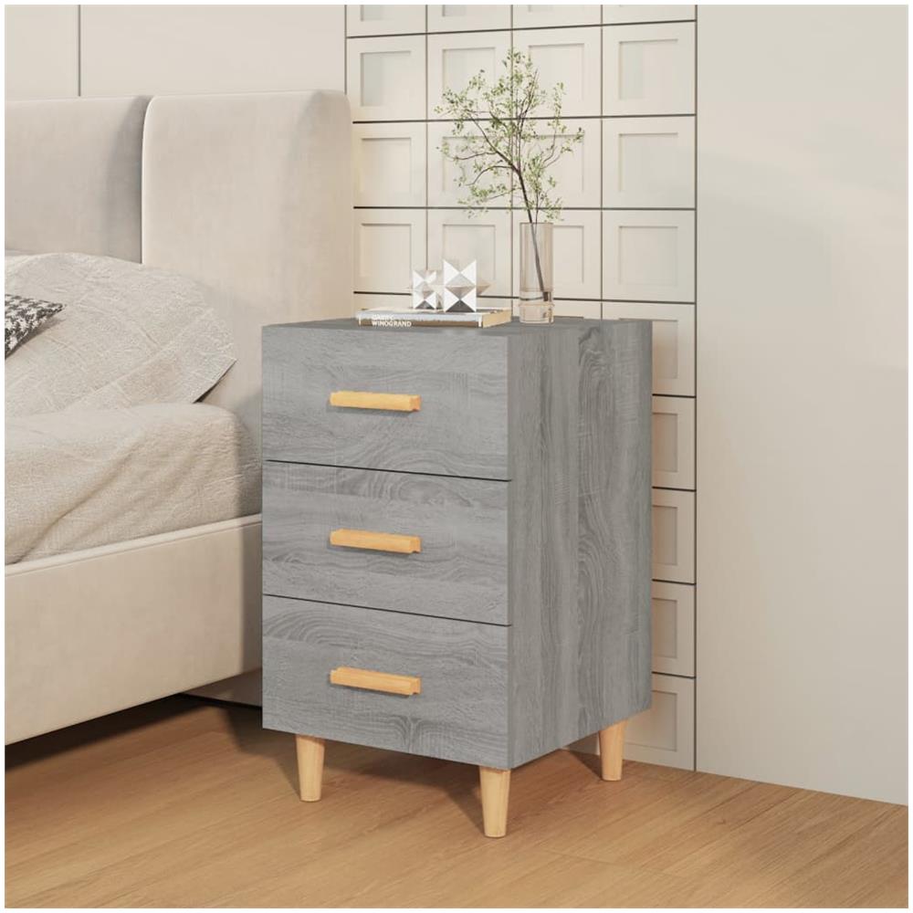 Comodino Grigio Sonoma 40x40x66 Cm In Legno Multistrato - Foto 2