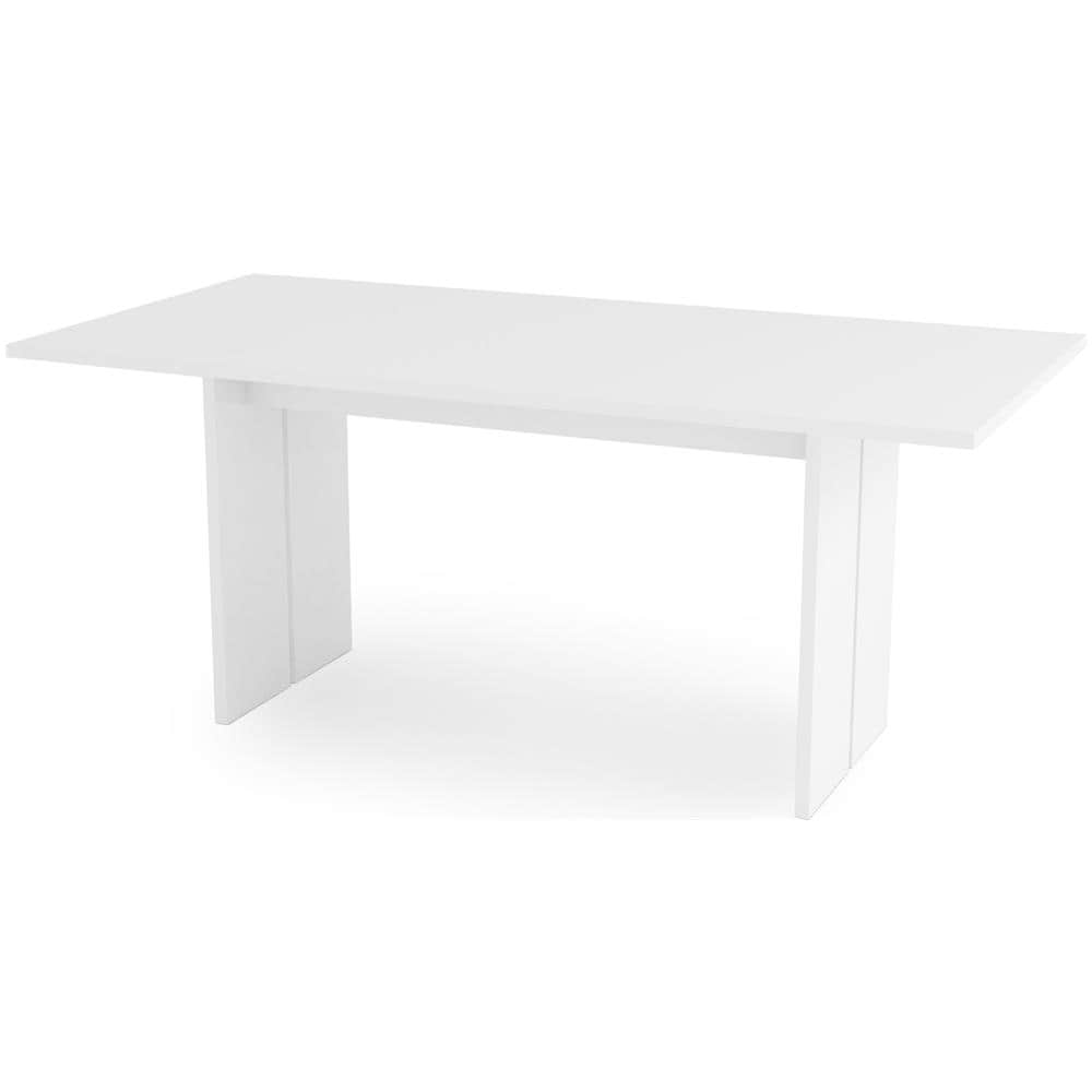 Tavolo Fisso Gabriele, Tavolo Rettangolare Di Design, Tavolo Da Cucina, 100% Made In Italy, Cm 160x90h75, Bianco Lucido - Foto 2