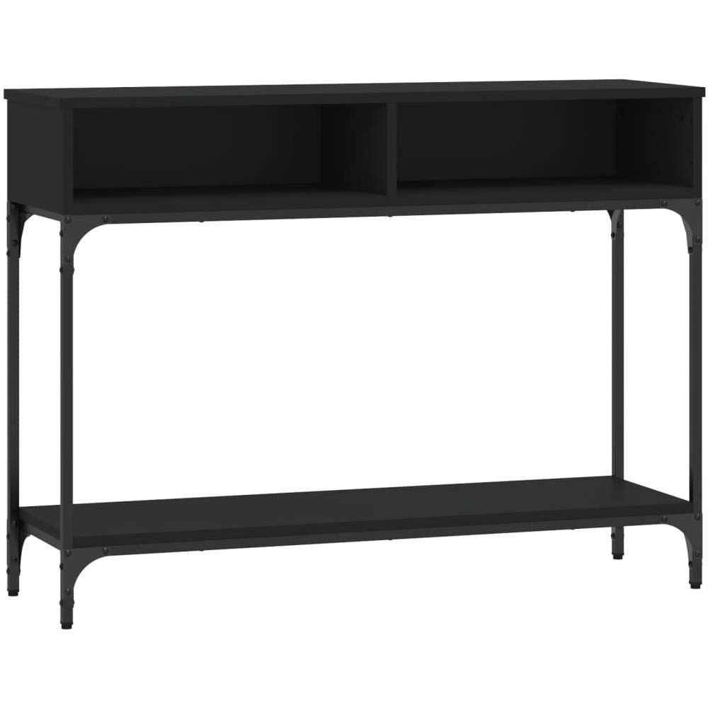 Tavolino Consolle Nero 100x30,5x75 Cm In Legno Multistrato - Foto 2