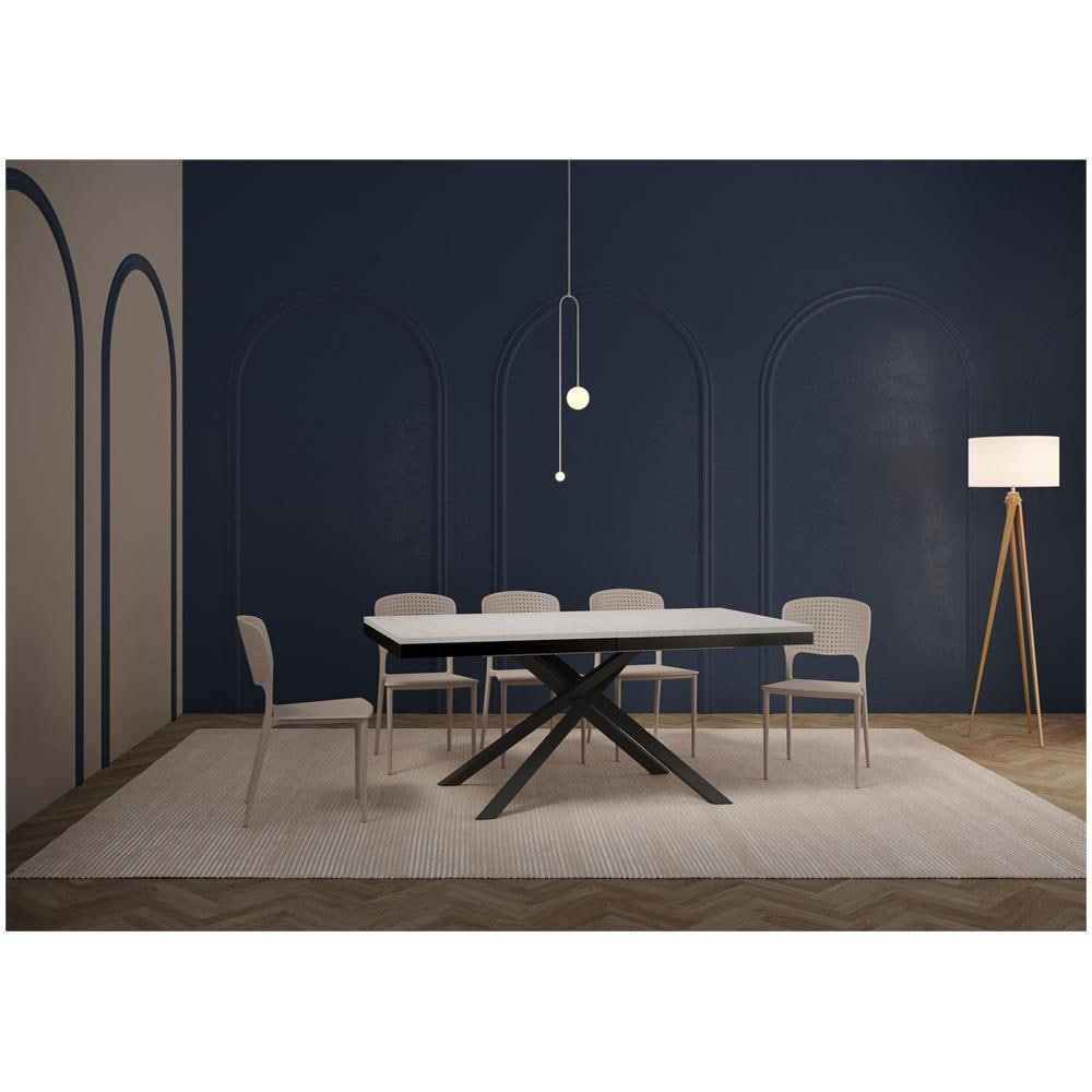 Tavolo allungabile 90x180/440 cm Karida Evolution bianco frassino telaio antracite - Foto 2