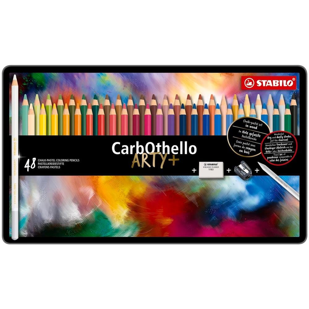 CarbOthello - Matita colorata Premium - ARTY+ - Scatola in Metallo da 48 - Colori assortiti - Foto 2