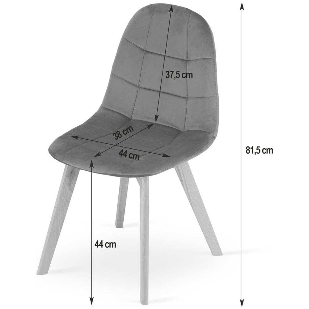 Sedia NUUC in velluto beige, design ergonomico x4 - Foto 7