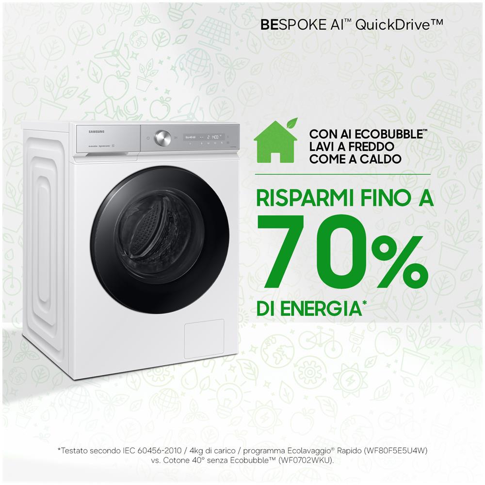 WW90DB8U95GH lavatrice Caricamento frontale 9 kg 1400 Giri /min Bianco - Foto 13