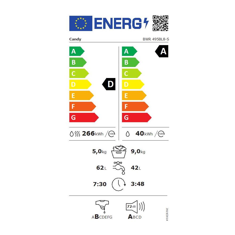 ProWash 500, Lavasciuga Slim 9+5 KG, 20% più efficente della classe A, 1400 giri, Bianco, Inverter, Vapore, Wi-Fi, BWR 495BL8-S - Foto 2
