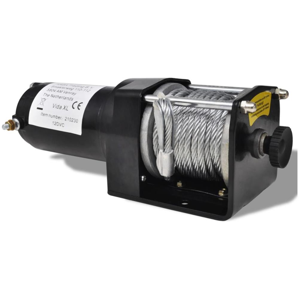 Verricello Elettrico 12 V 1360 Kg Piastra Montaggio E Rullo Passacavo - Foto 2