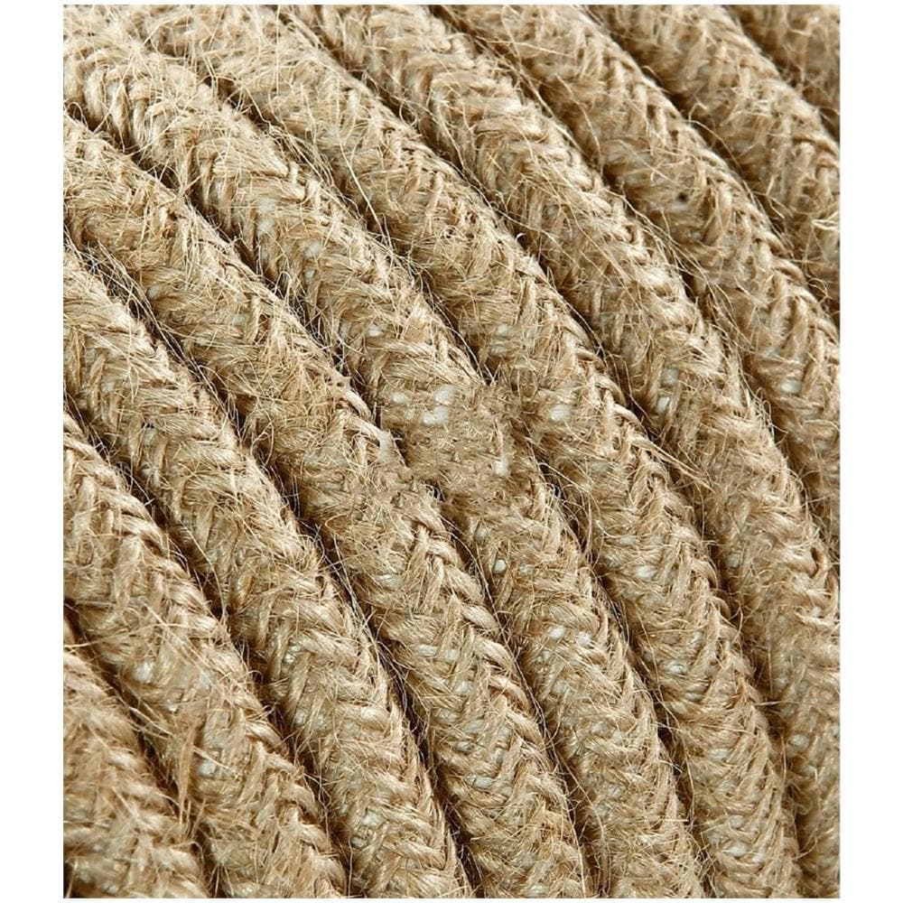 Cavo Elettrico Tondo Rivestito In Tessuto Colorato Filato Grezzo Canvas Juta 50 Metri 2x0,75 Rotondo Per Lampadari, Lampade, Abat Jour, Design. Made In Italy! - Foto 1
