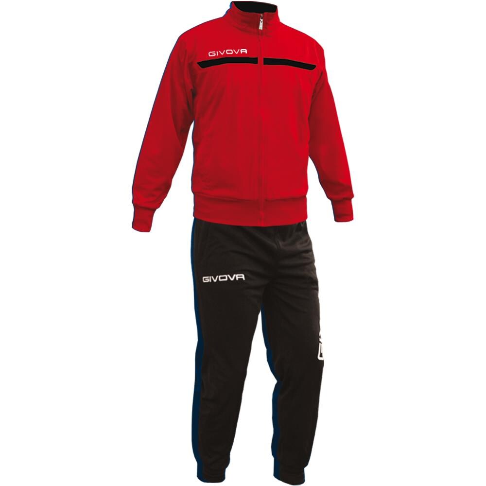 Tuta Givova One Full Zip - Completo Di Giacca A Manica Lunga E Pantalone Di Colore Rosso / nero Taglia L - Foto 1