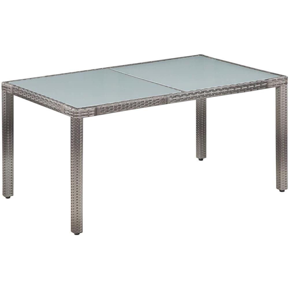 Set Da Pranzo Da Giardino 13 Pz In Polyrattan E Vetro Grigio - Foto 2