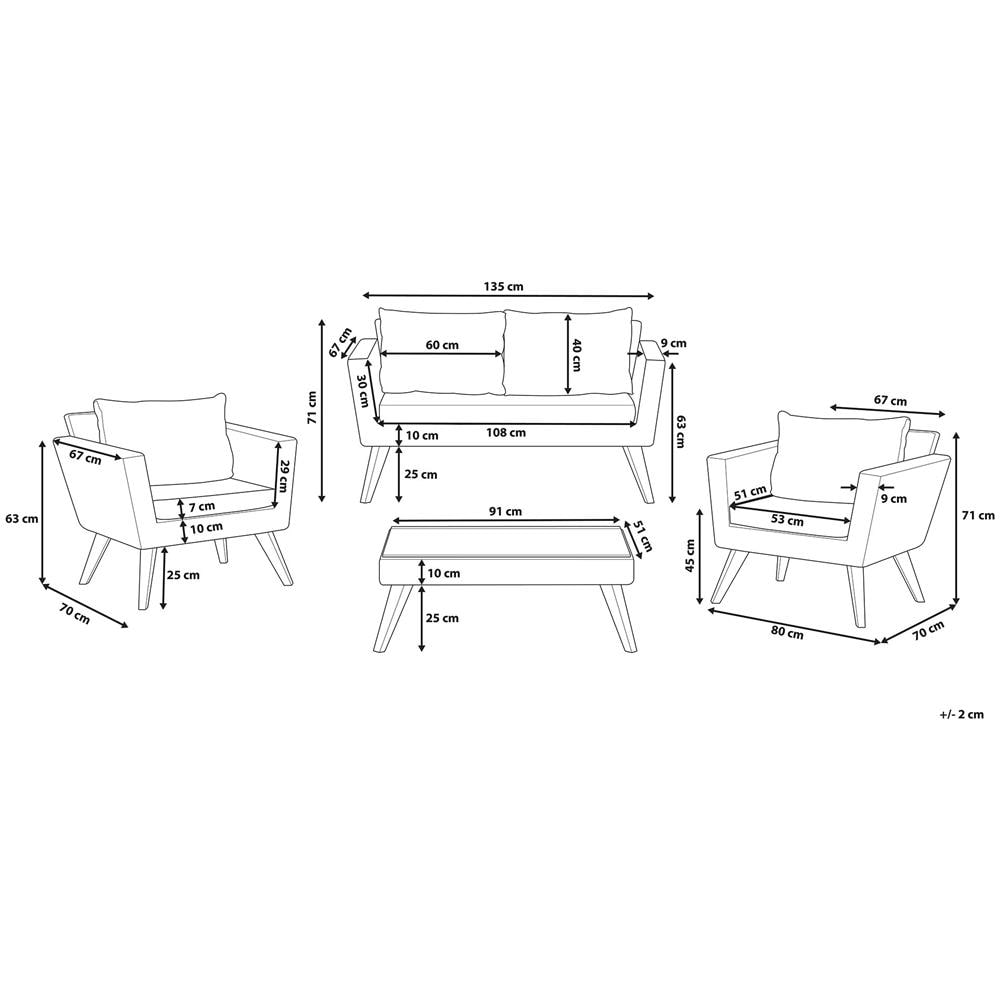 Set Da Giardino In Rattan Marrone E Grigio Vittoria - Foto 2
