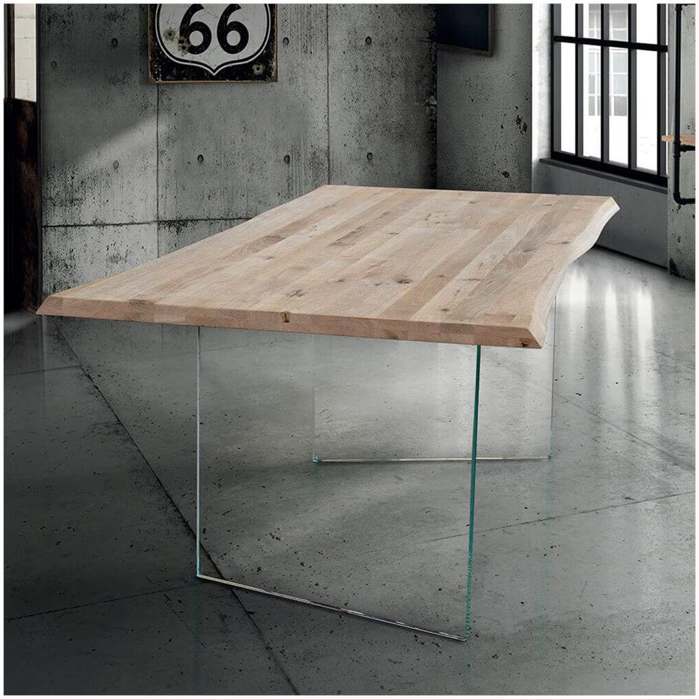 Anson - Tavolo Da Pranzo Moderno In Vetro E Legno - Foto 2
