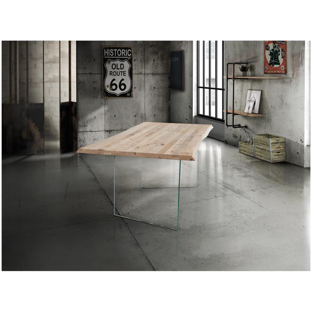 Anson - Tavolo Da Pranzo Moderno In Vetro E Legno - Foto 3