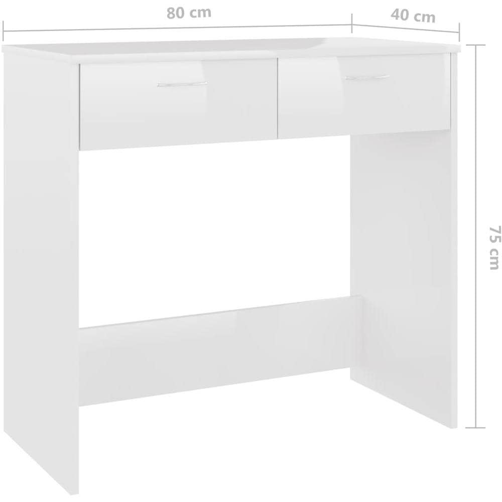 Scrivania Bianco Lucido 80x40x75 cm in Legno Multistrato - Foto 11