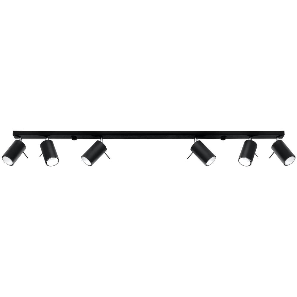 6 Light Spotlight Bar Nero, Gu10 - Foto 1