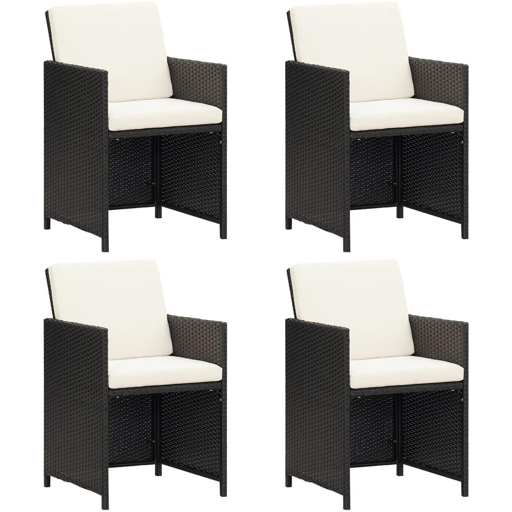 Sedie Da Giardino 4 Pz In Polyrattan Nero - Foto 1