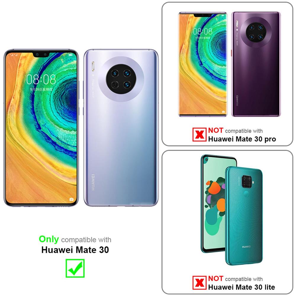 Custodia Compatibile Con Huawei Mate 30 In Grigio Fiore - Coperchio Protettivo In Design Floreale Con Chiusura Magnetica, Funzione Stand E Slot Per Carte - Foto 2