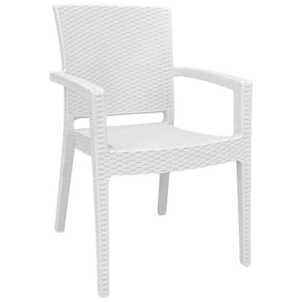 Sedia Angelina In Rattan Bianco - Perfetta Per Bar, Bistrot E Giardino | Design Elegante E Confortevole - Foto 9