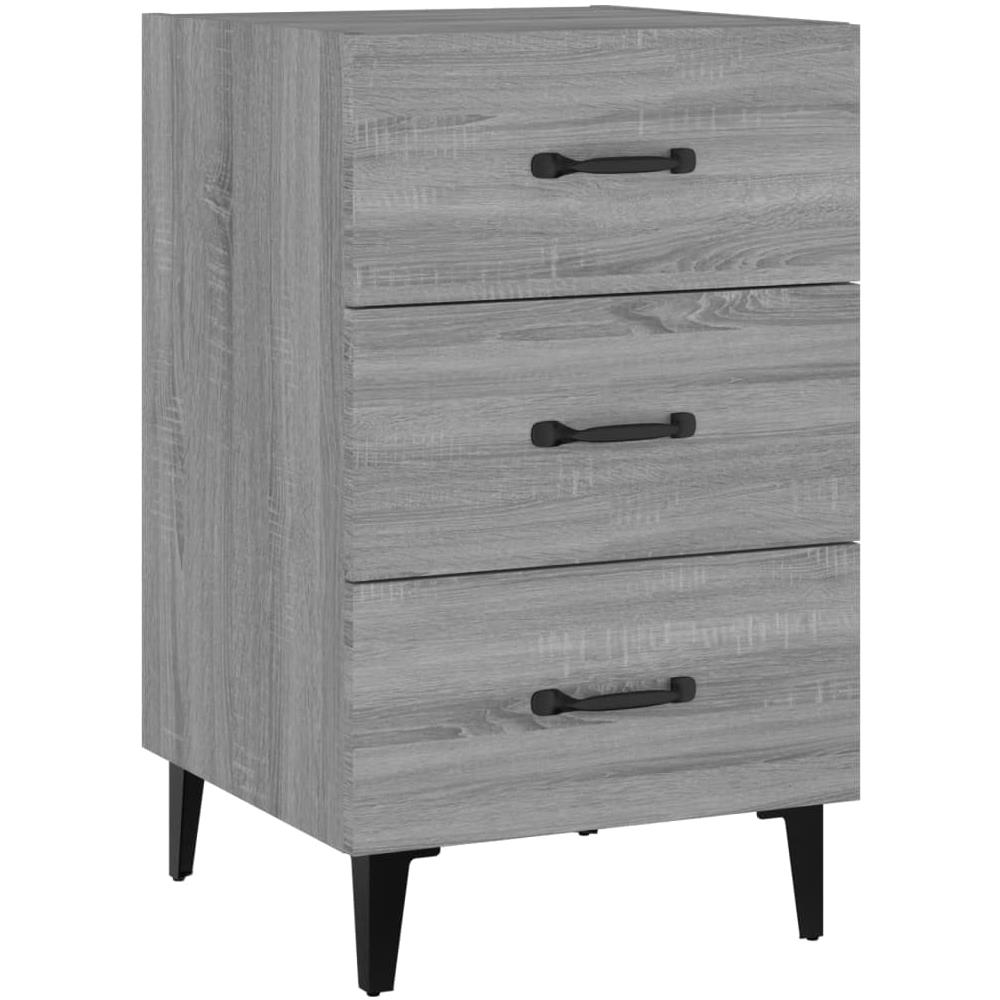 Comodino Grigio Sonoma 40x40x66 Cm In Legno Multistrato - Foto 1