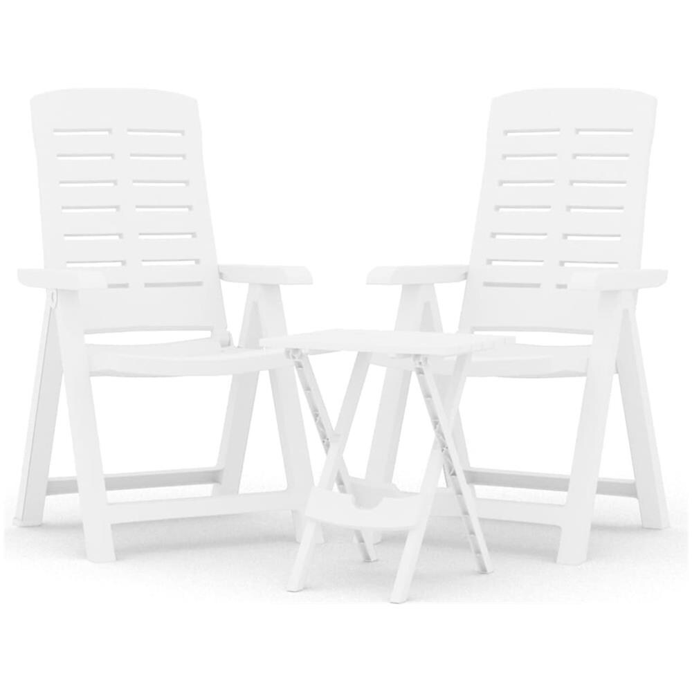 Set Da Pranzo Da Giardino 3 Pz Bianco In Polipropilene - Foto 2