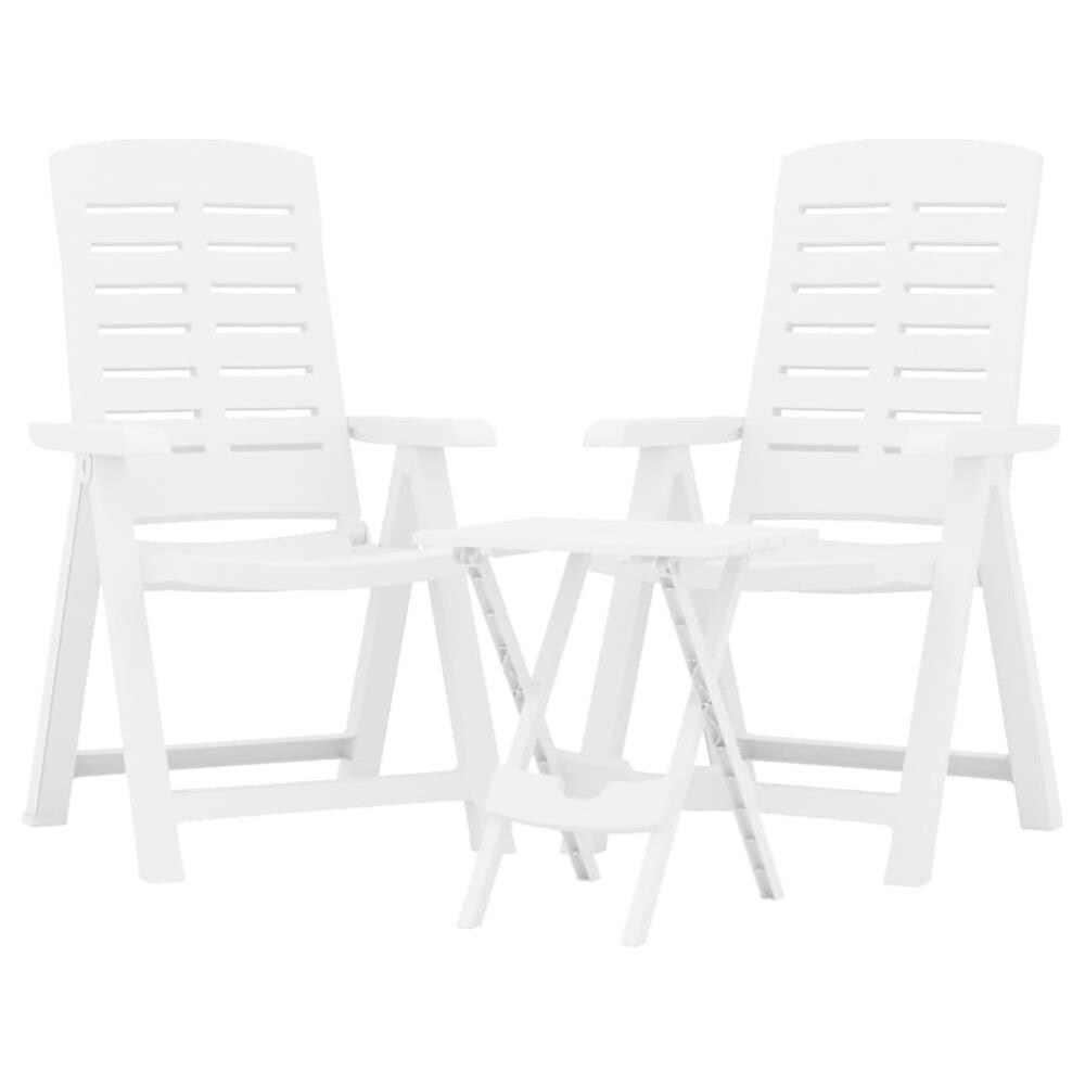 Set Da Pranzo Da Giardino 3 Pz Bianco In Polipropilene - Foto 3