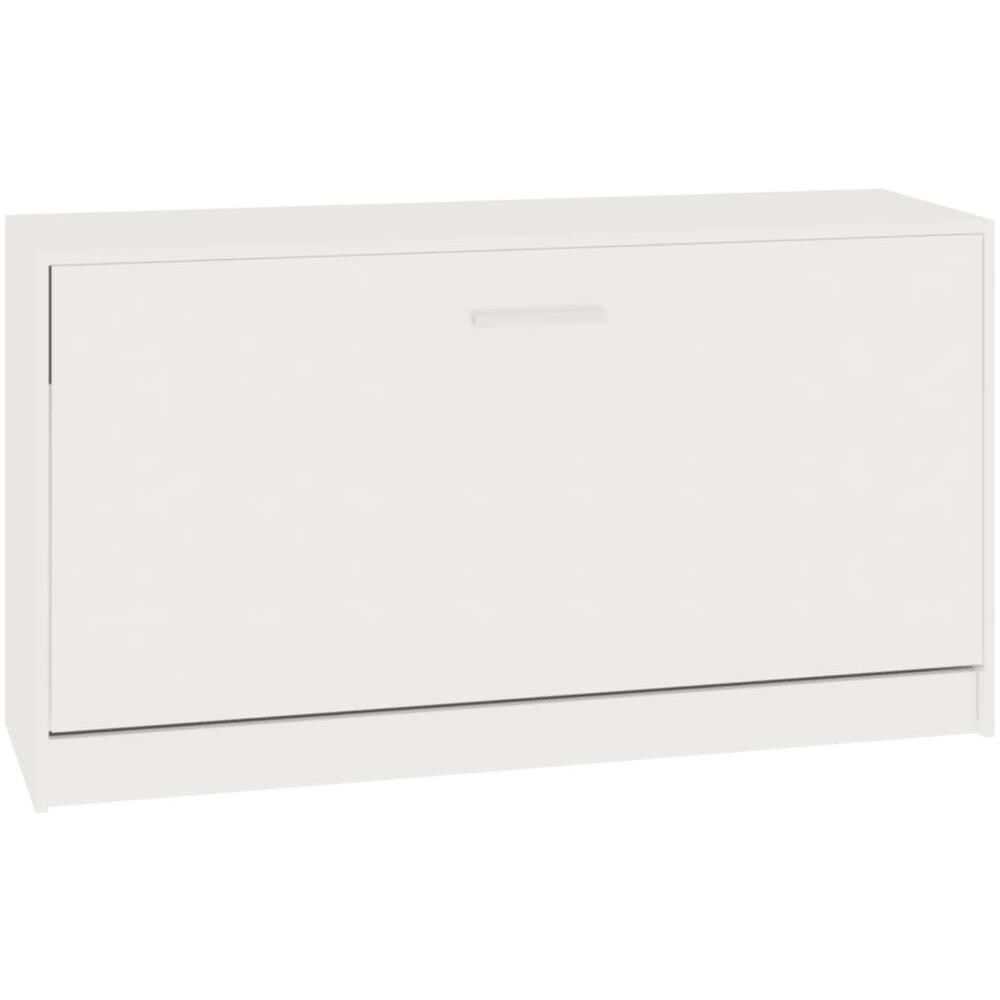Panca Porta Scarpe Bianco Lucido 80x24x45 Cm Legno Multistrato - Foto 2