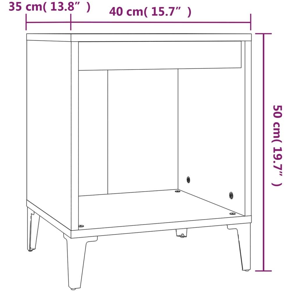 Comodino Nero 40x35x50 Cm - Foto 7