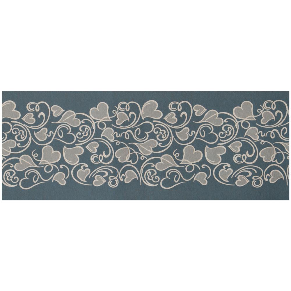 Tappeto Passatoia Tessuto Jacquard Linea Emozioni Disegno Amour Jeans 57x90 Jeans - Foto 1