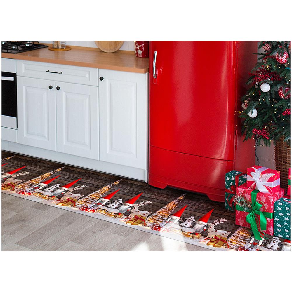 Tappeto Passatoia Cucina Antiscivolo Sottolavello Digitale Natale Snowman 52x90 Snowman - Foto 1