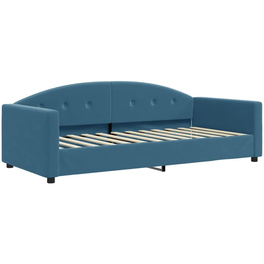Letto Da Giorno Blu 90x200 Cm In Velluto - Foto 1