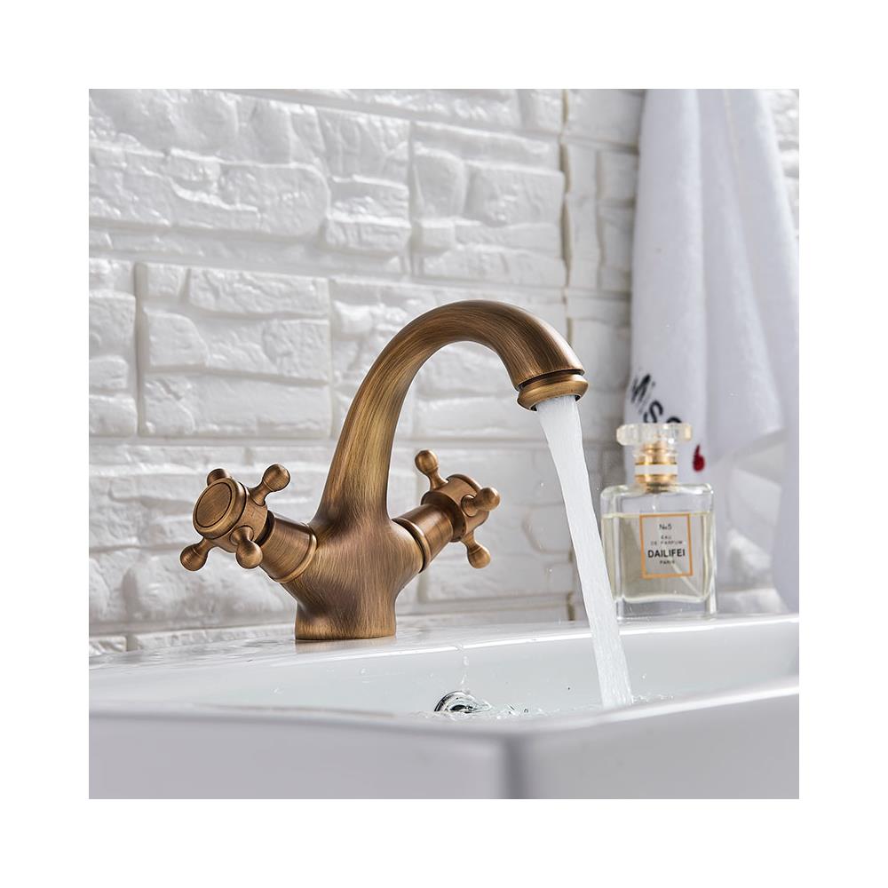 Rubinetto per lavabo da bagno, Blackswan, tipo M144, modello bronzo antico, misura 14 cm - Foto 2