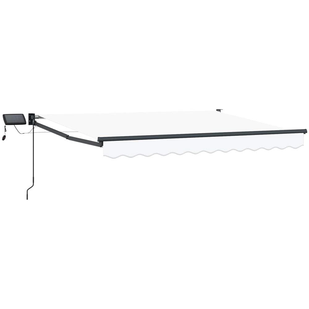 Tenda retrattile manuale con LED Bianco e Antracite 3,5 x 2 m - Foto 1