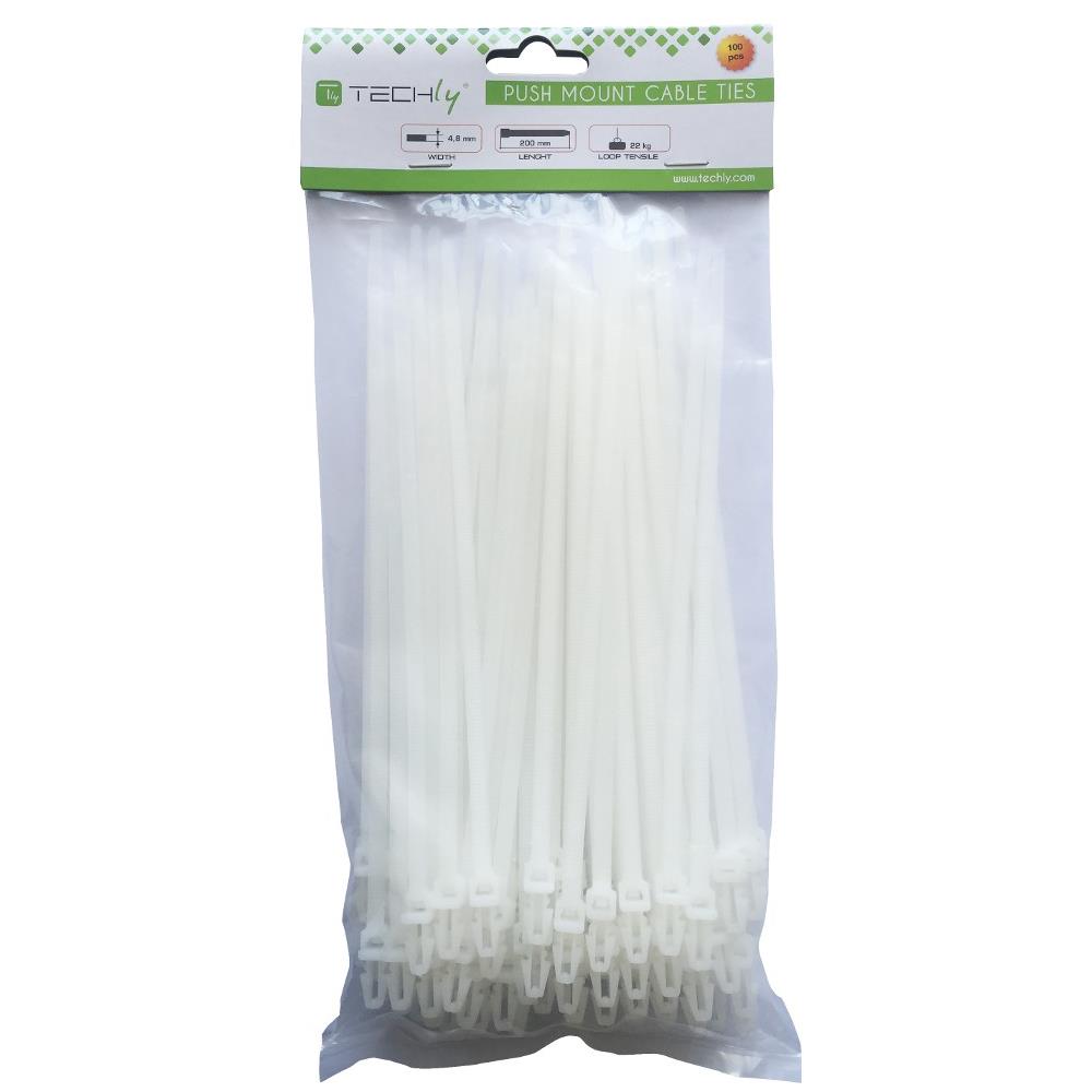 ISWTA-20048B - Fascette Fermacavi con Innesto Libero 200x4,8mm in Nylon 100pz Bianco - Foto 2