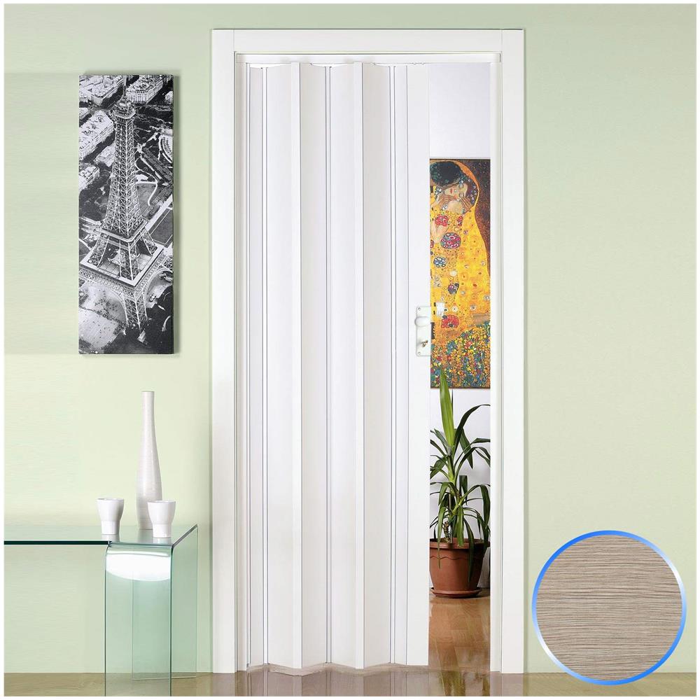 83x214 COLORE NOCE CON MANIGLIA PORTE PORTA A SOFFIETTO IN PVC CM